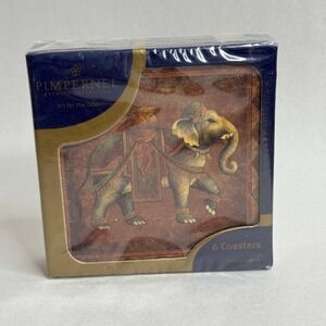 Pimpernel Premier Collection Elephant Expedition Assorted Views Coasters England